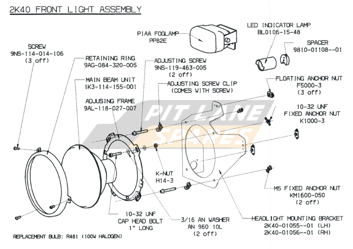 2K40 FRONT LIGHT ASSEMBLY